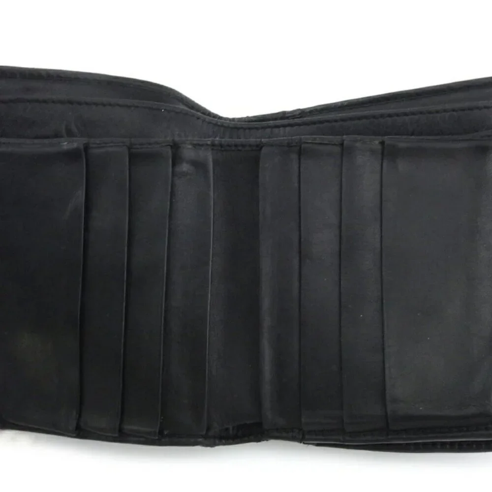 GUCCI Bifold Wallet Black Silver Women Authentic secondhand - Picture 2 of 7